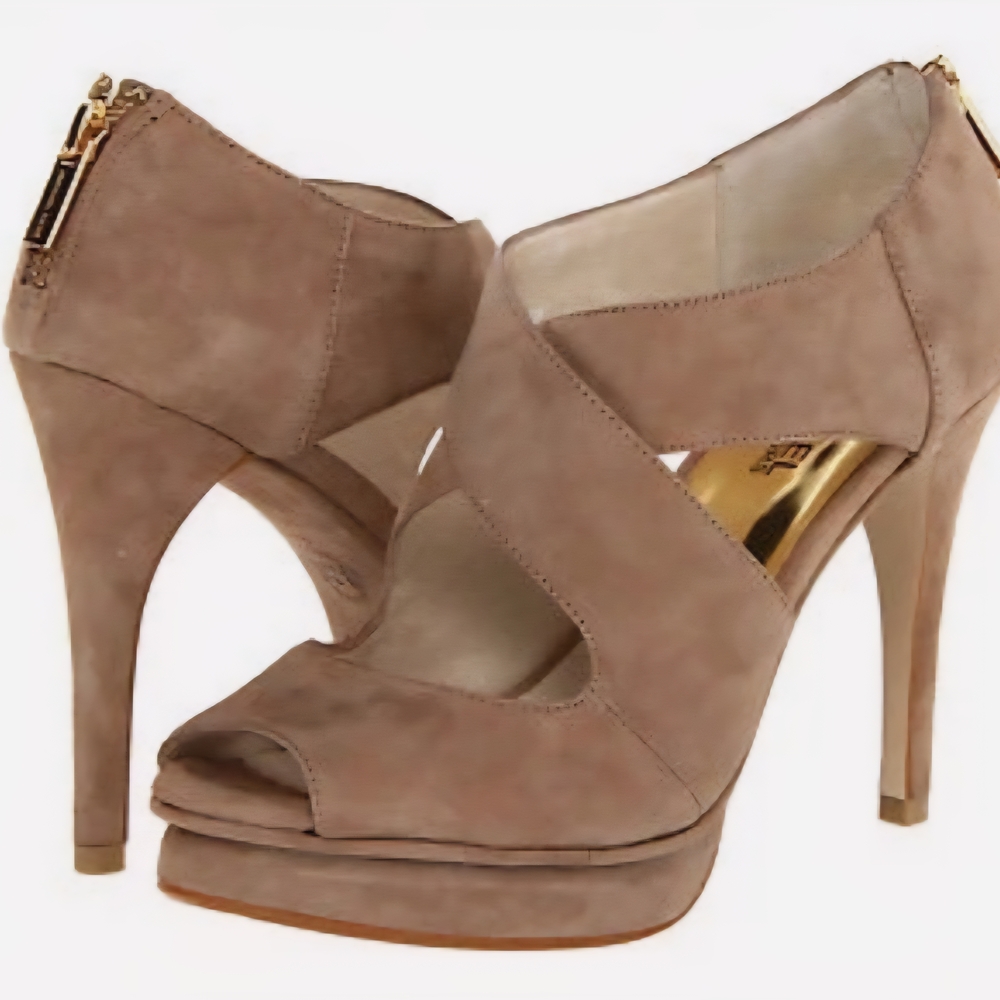 Michael Kors Taupe Peep-Toe Heels